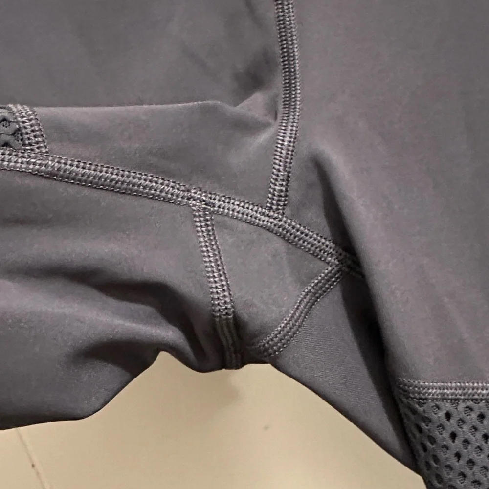 lululemon athletica Dark Gray Leggings with Mesh Accents